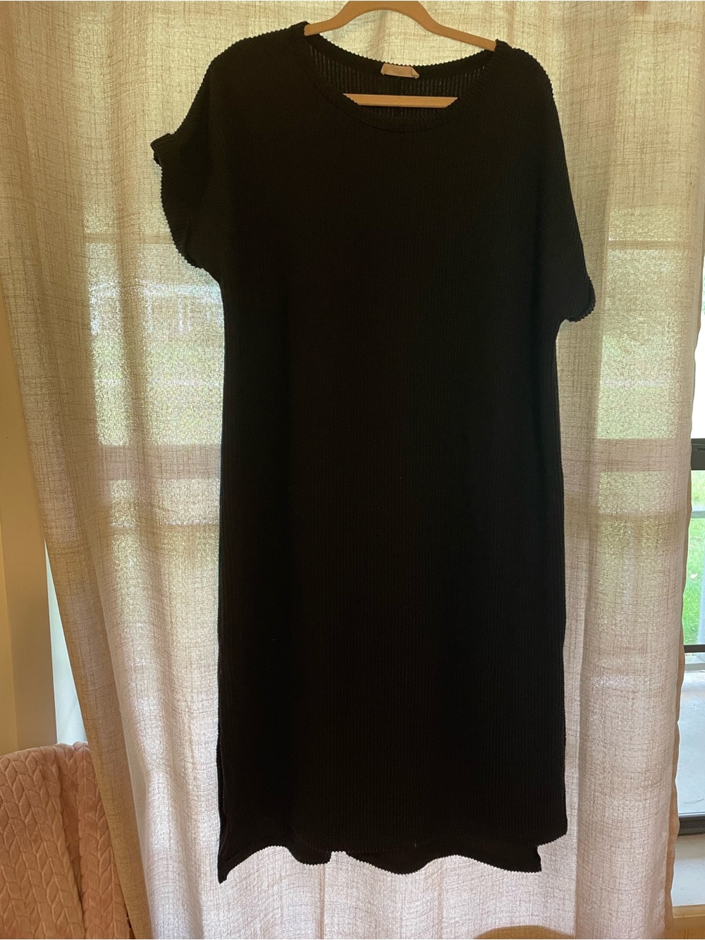 Entro Black Short-Sleeve Knit Dress - Womens